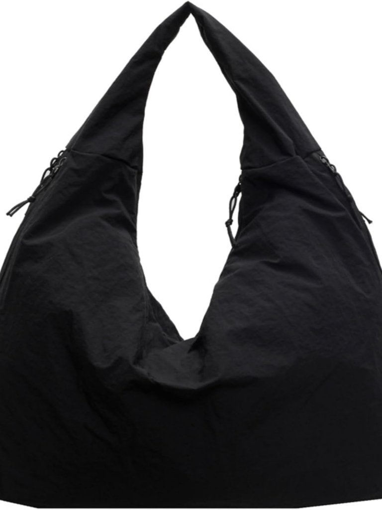 Slouchy Tote Bag 2026 Nylon Solid Pleated Handbag Men Women Large Shoulder Trave